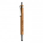 Bolígrafo de bambú personalizado con touchpad